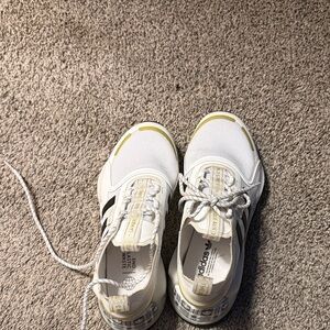 Adidas White and Gold Sneakers